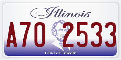IL license plate A702533