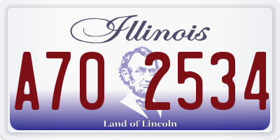 IL license plate A702534