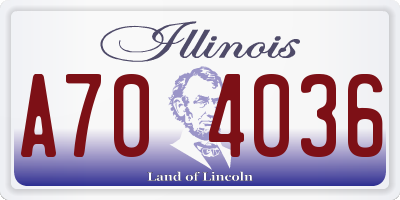 IL license plate A704036