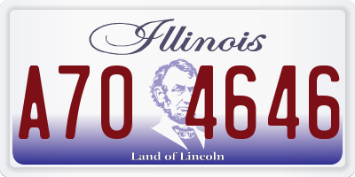 IL license plate A704646
