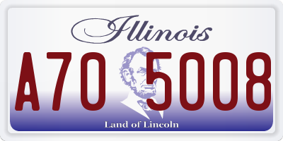 IL license plate A705008