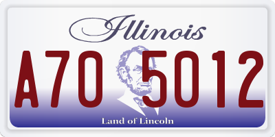 IL license plate A705012