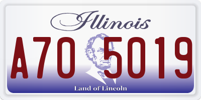 IL license plate A705019