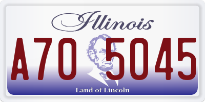 IL license plate A705045