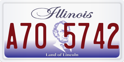 IL license plate A705742