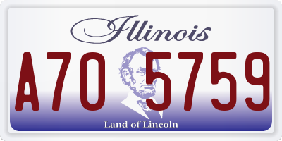 IL license plate A705759