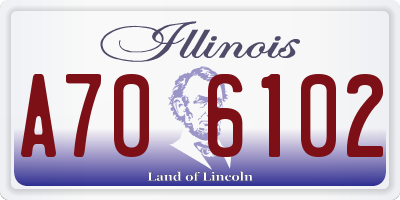 IL license plate A706102