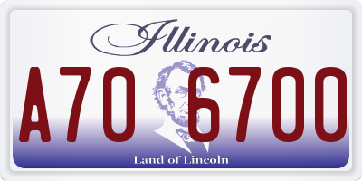 IL license plate A706700