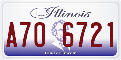 IL license plate A706721
