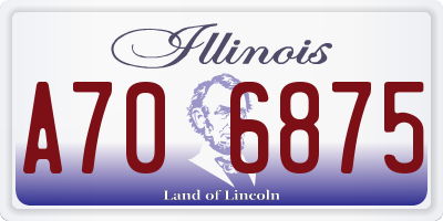 IL license plate A706875