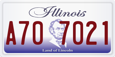 IL license plate A707021