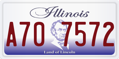 IL license plate A707572