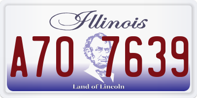 IL license plate A707639
