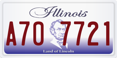 IL license plate A707721