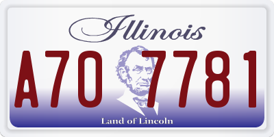 IL license plate A707781
