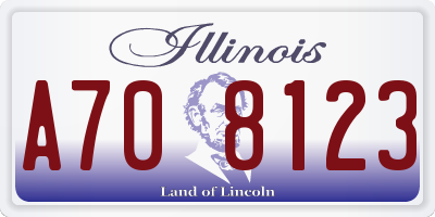 IL license plate A708123