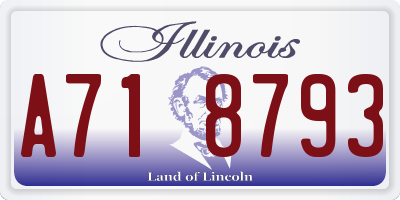 IL license plate A718793