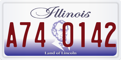 IL license plate A740142