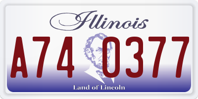 IL license plate A740377