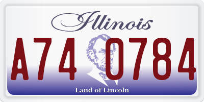 IL license plate A740784