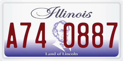 IL license plate A740887