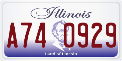 IL license plate A740929