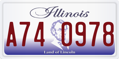 IL license plate A740978
