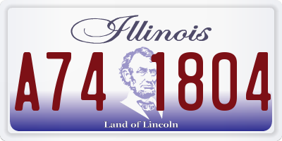 IL license plate A741804