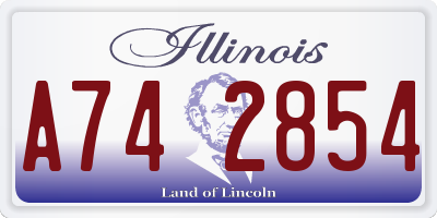 IL license plate A742854