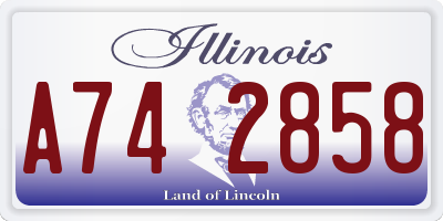 IL license plate A742858