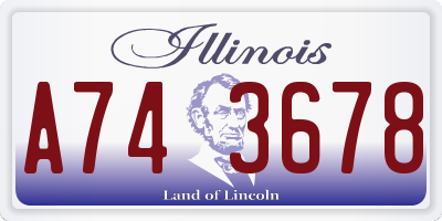IL license plate A743678