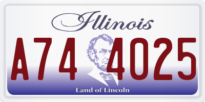 IL license plate A744025