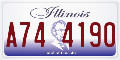 IL license plate A744190