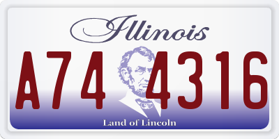 IL license plate A744316