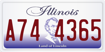 IL license plate A744365