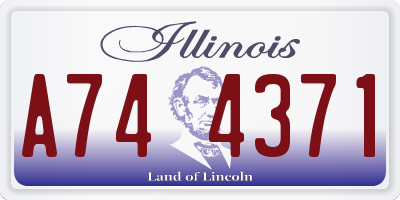 IL license plate A744371