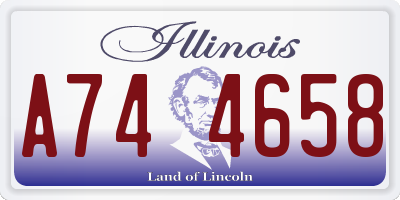IL license plate A744658