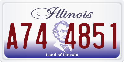 IL license plate A744851