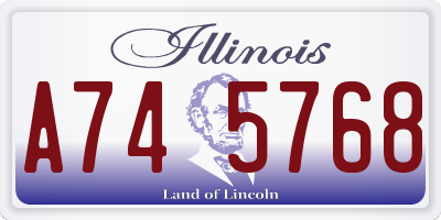 IL license plate A745768