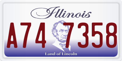IL license plate A747358