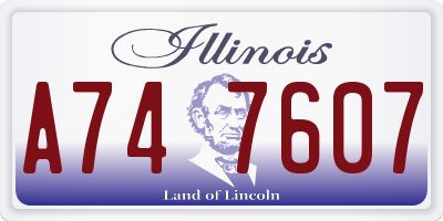 IL license plate A747607