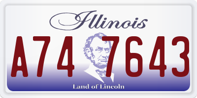 IL license plate A747643