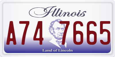 IL license plate A747665