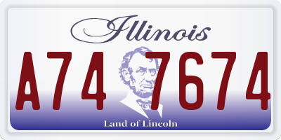 IL license plate A747674