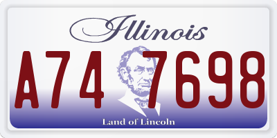 IL license plate A747698
