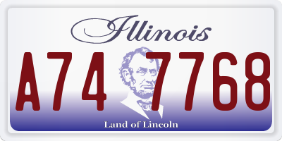 IL license plate A747768