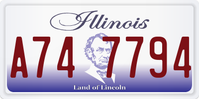 IL license plate A747794