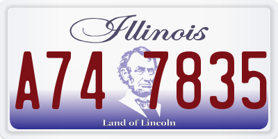 IL license plate A747835