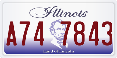 IL license plate A747843