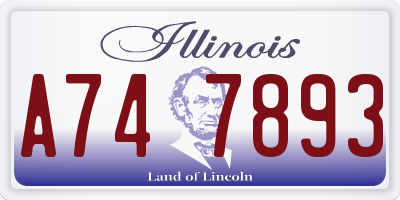 IL license plate A747893